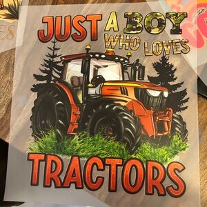 Just A Boy Who Loves Tractors Kids T-Shirt - Orange Tractor